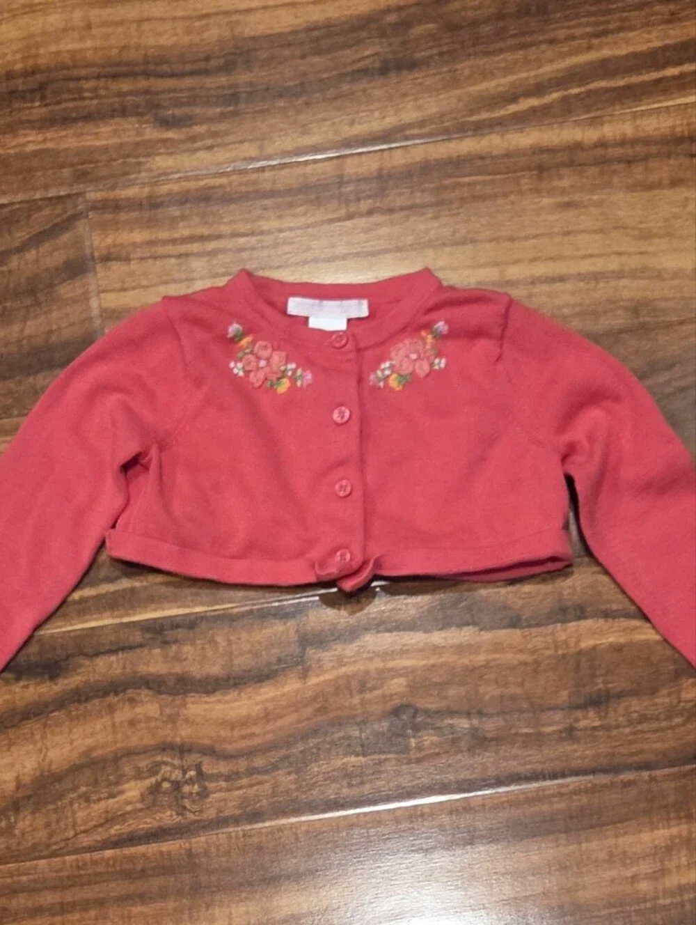 Janie and Jack EUC 12-18 months orange/pink/ivory floral dress and crop sweater